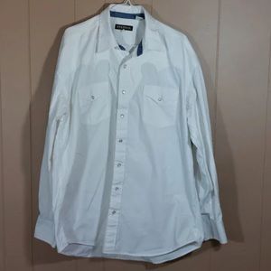Stetson Pearl Snap Shirt - Optic White Men Sz Small